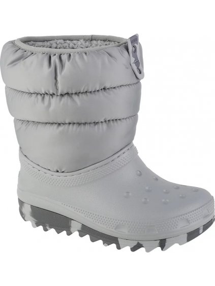 ŠEDÉ DETSKÉ SNEHULE CROCS CLASSIC NEO PUFF BOOT KIDS