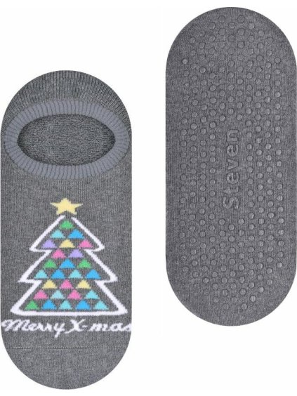 Šedé dámske nízke ponožky so stromčekom Art.132