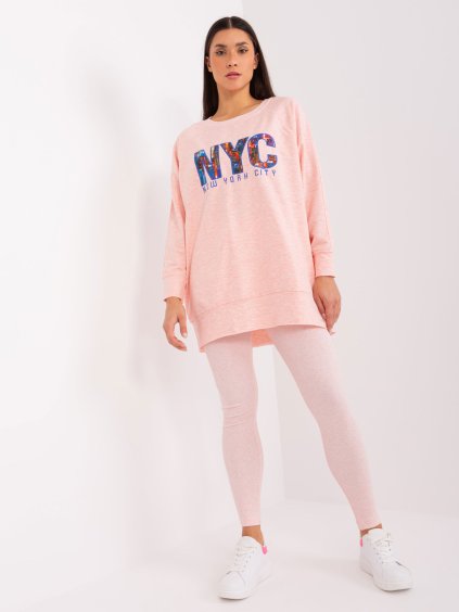 Svetloružová teplákovka NYC