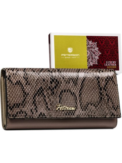 Peterson sivá kožená peňaženka so vzorom hadej kože Y543