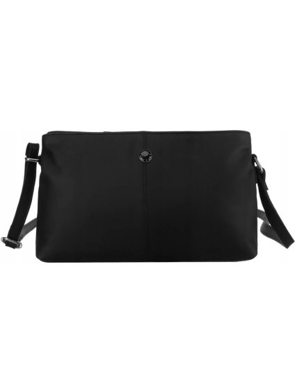 Peterson Čierna kožená meseenger taška