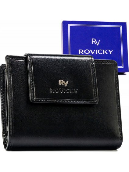 Rovicky Čierna stredná kožená peňaženka V241