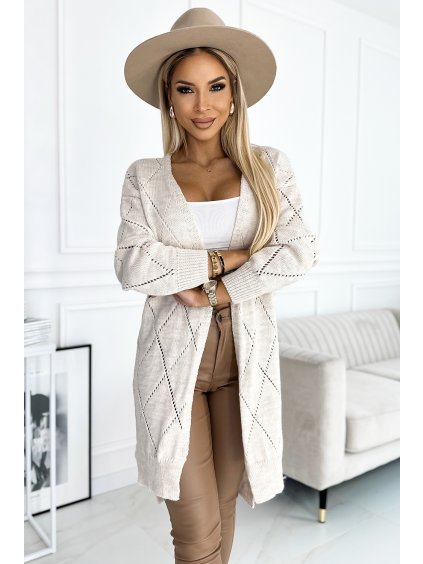 Svetrový béžový kardigán DIORA