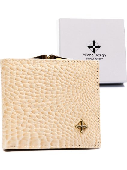 Milano Design béžová hranatá peňaženka T022