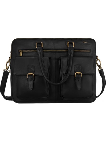 Peterson čierna pánska kožená taška