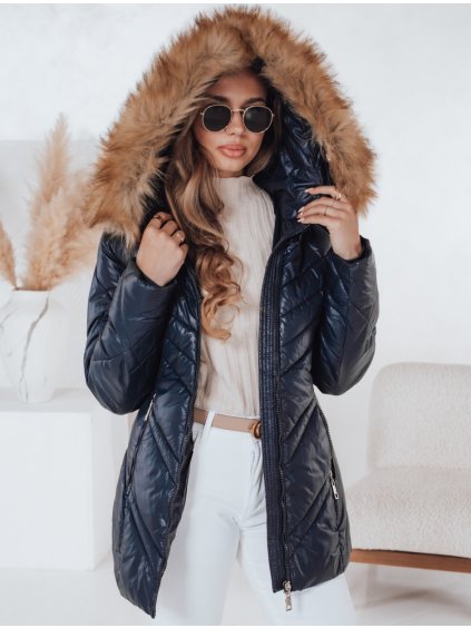 Tmavomodrá lesklá zimná bunda SOLARIS