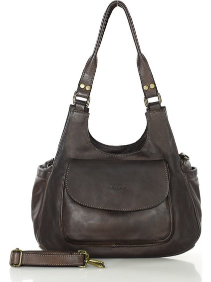 MARCO MAZZINI Caffe Tmavohnedá retro kabelka