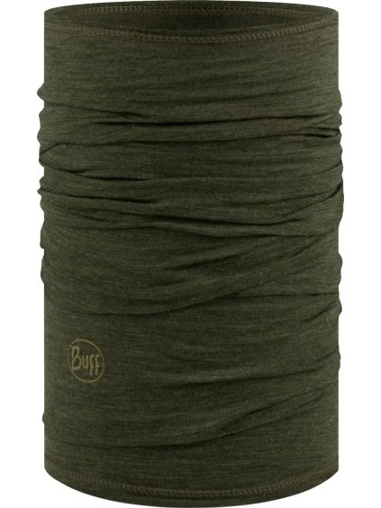 KHAKI ŠPORTOVÝ NÁKRČNÍK BUFF MERINO LIGHTWEIGHT TUBE SCARF