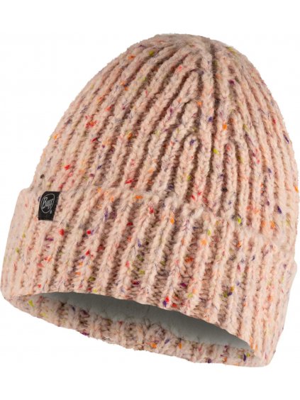 Svetloružová športová čiapka Buff Kim Knitted Fleece Hat Beanie