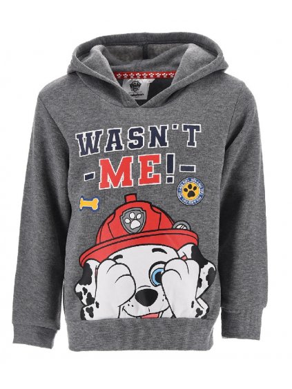 SIVÁ CHLAPČENSKÁ MIKINA PAW PATROL WASN´T ME!