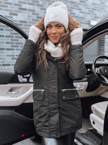 Čierna zimná parka SNOWFALL