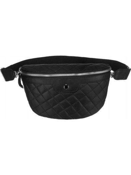 Peterson Čierna kožená prešívaná ľadvinka