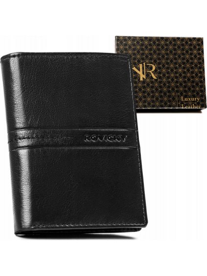 Rovicky Čierna kožená peňaženka bez zapínania L215