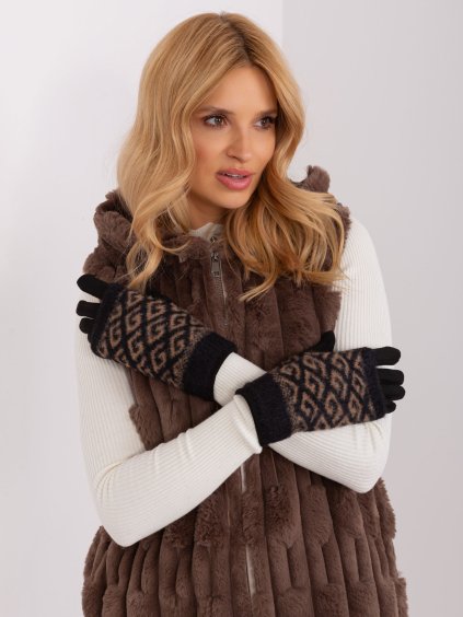 Čierne vzorované rukavice