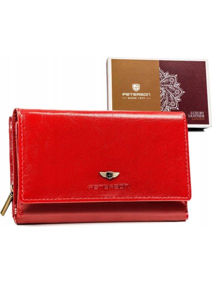 Peterson Červená stredná kožená peňaženka Y566
