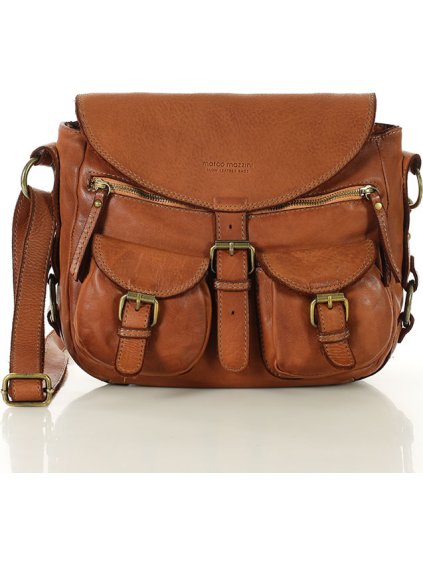 MARCO MAZZINI Dámska kožená taška - camel