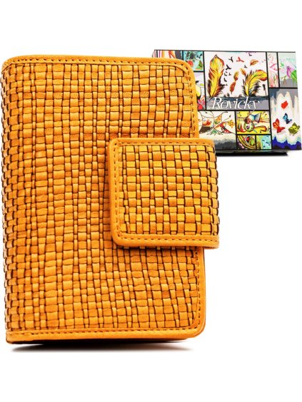 Rovicky Horčicová kožená mriežkovaná peňaženka V260
