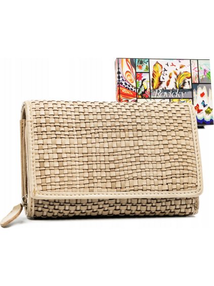 Rovicky Béžová stredná mriežkovaná peňaženka V257