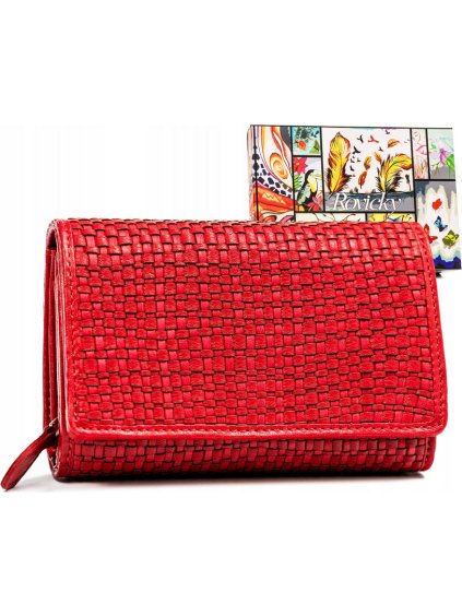 Rovicky Červená stredná mriežkovaná peňaženka V256