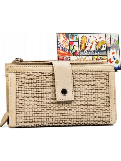 Rovicky Béžová mriežková peňaženka V253