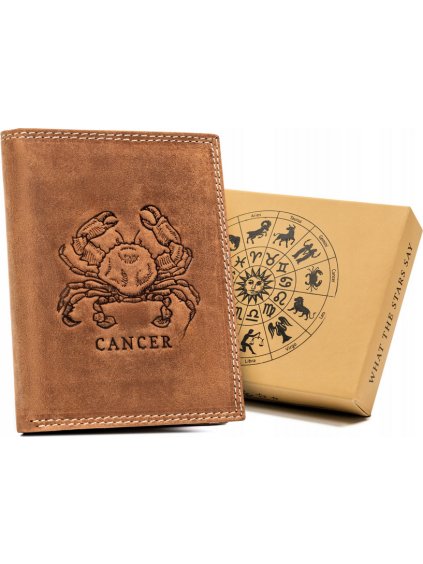 Always Wild Kožená peňaženka so znamením zverokruhu-rak A192