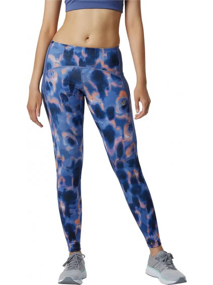 MODRÉ VZOROVANÉ DÁMSKE LEGÍNY NEW BALANCE PRINTED IMPACT RUN TIGHT WP21274NSY