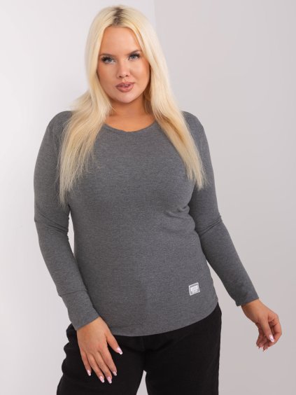 Tmavosivé basic tričko s dlhým rukávom