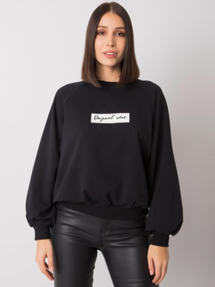 Čierna voľná mikina Hariette s nápisom "Original wear"