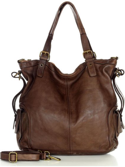 MARCO MAZZINI hnedá vintage shopper kabelka