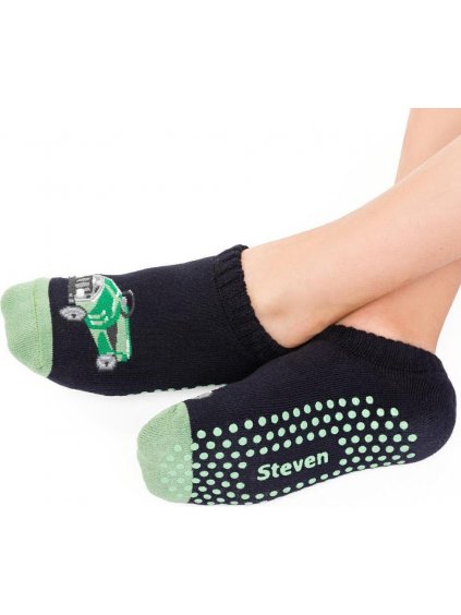 Čierno-zelené chlapčenské ponožky Auto, protišmyk Art.134