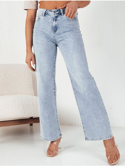 Svetlomodré dámske široké džínsové nohavice KIM