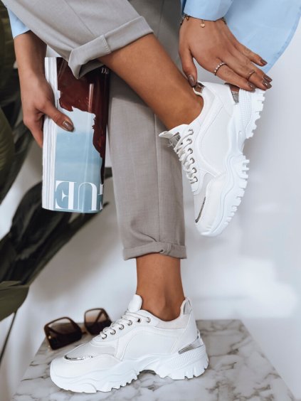 Biele sneakersy na platforme LIZZE