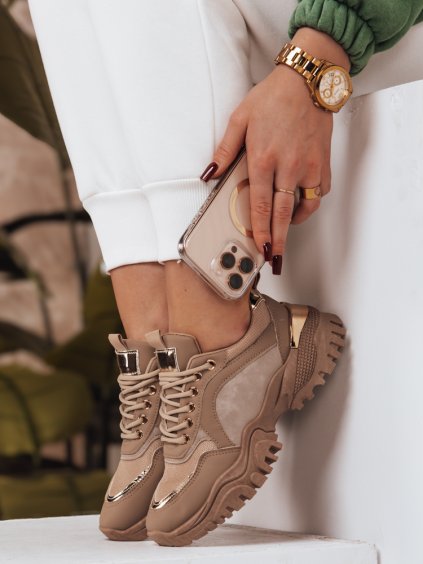 Hnedé sneakersy na platforme LIZZE