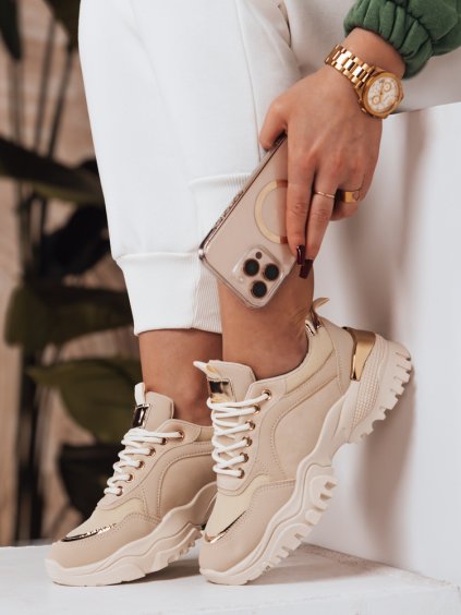 Béžové sneakersy na platforme LIZZE