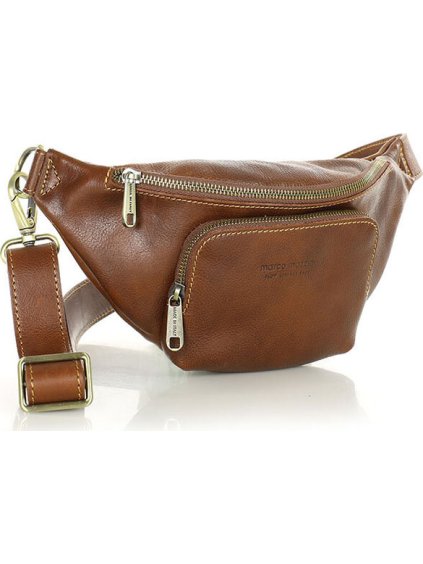 MARCO MAZZINI hnedá kožená ľadvinka