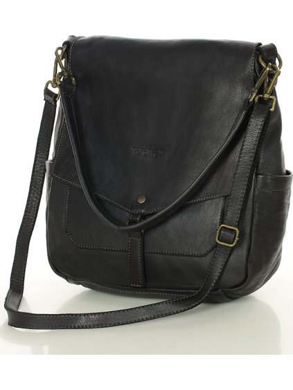 MARCO MAZZINI čierna crossbody z prírodnej kože