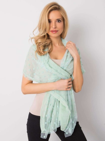 Mintová šatka s bodkami