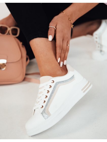 Biele tenisky s béžovým pruhom ROSAL