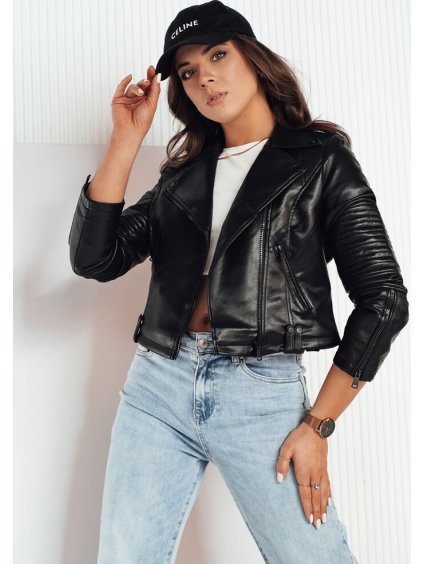 Čierna koženková krátka bunda NEGRA