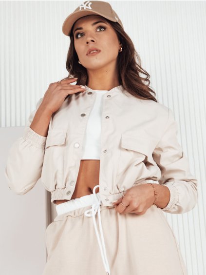 Svetlobéžová prechodná crop bunda KADYS