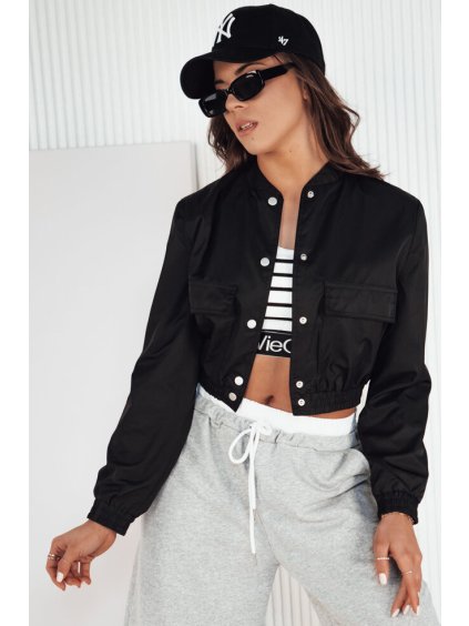 Čierna prechodná crop bunda KADYS