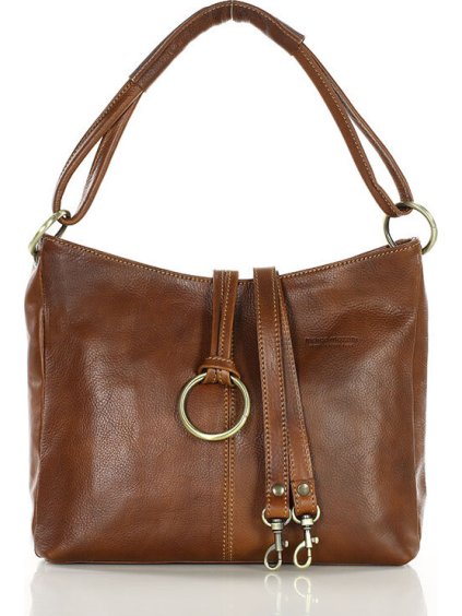 MARCO MAZZINI hnedá kožená taška cez rameno