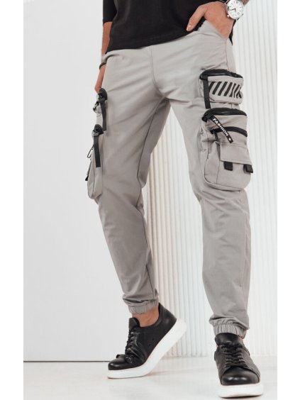 Sivé cargo tepláky