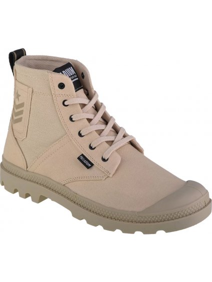 BÉŽOVÉ DÁMSKE ČLENKOVÉ TENISKY PALLADIUM PAMPA HI ARMY