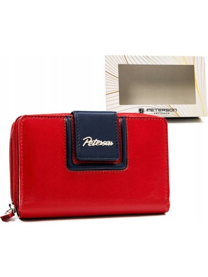 Peterson Červená stredná kožená peňaženka Y601