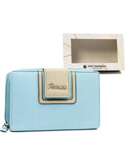 Peterson Svetlomodrá stredná kožená peňaženka Y600