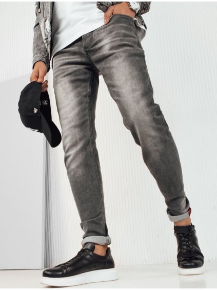Sivé džínsové nohavice