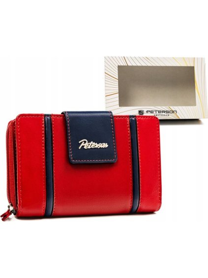 Peterson červeno-modrá dámska kožená peňaženka Y611