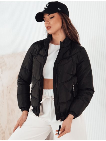 Čierna prešívaná bunda SALECA