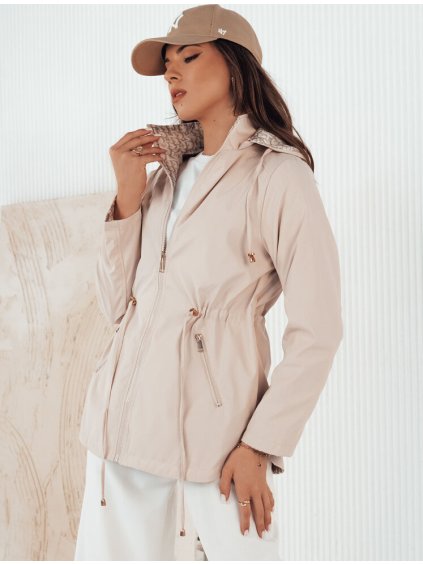 Béžovo-vzorovaná obojstranná parka BEGET